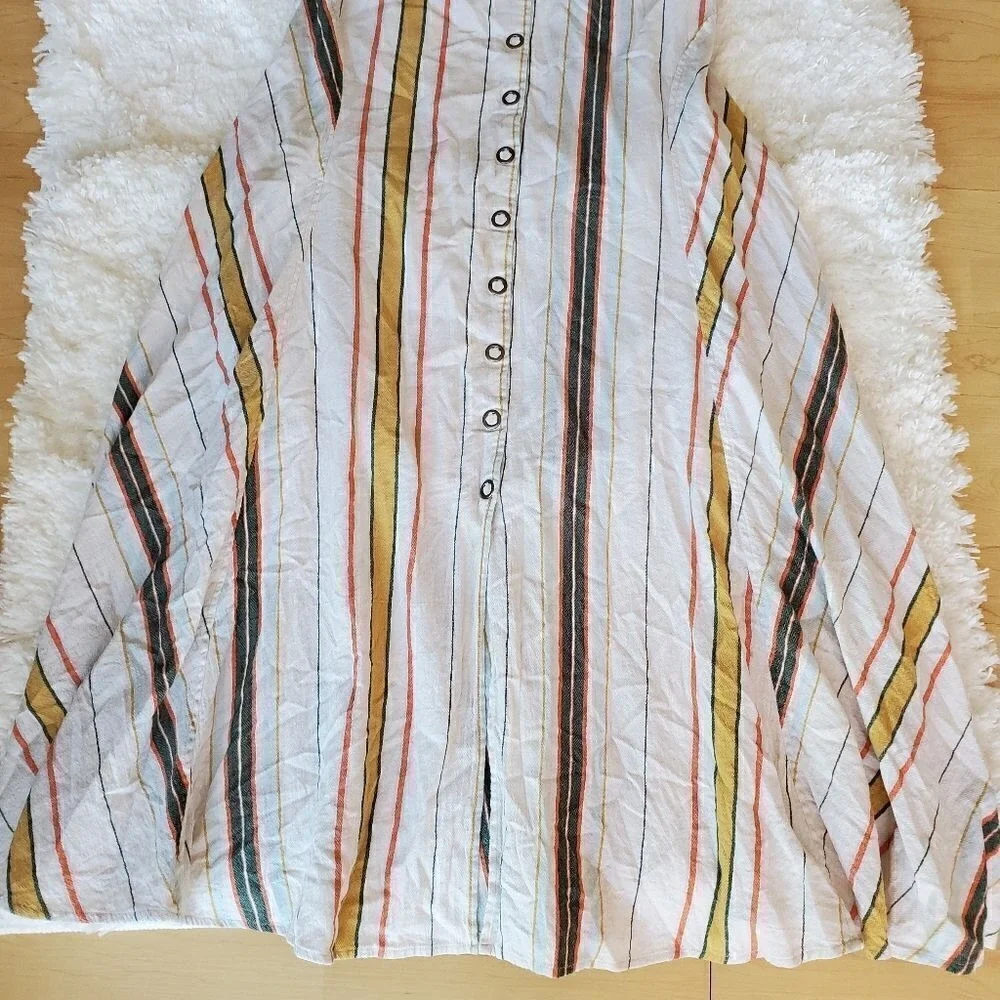 Free People Dress Hannah Halter‎ Tea Striped Size Xsmall Lined Low Back